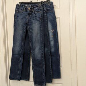 Set 3 American Eagle & Vigoss Skinny Jeans Size 0 Blue